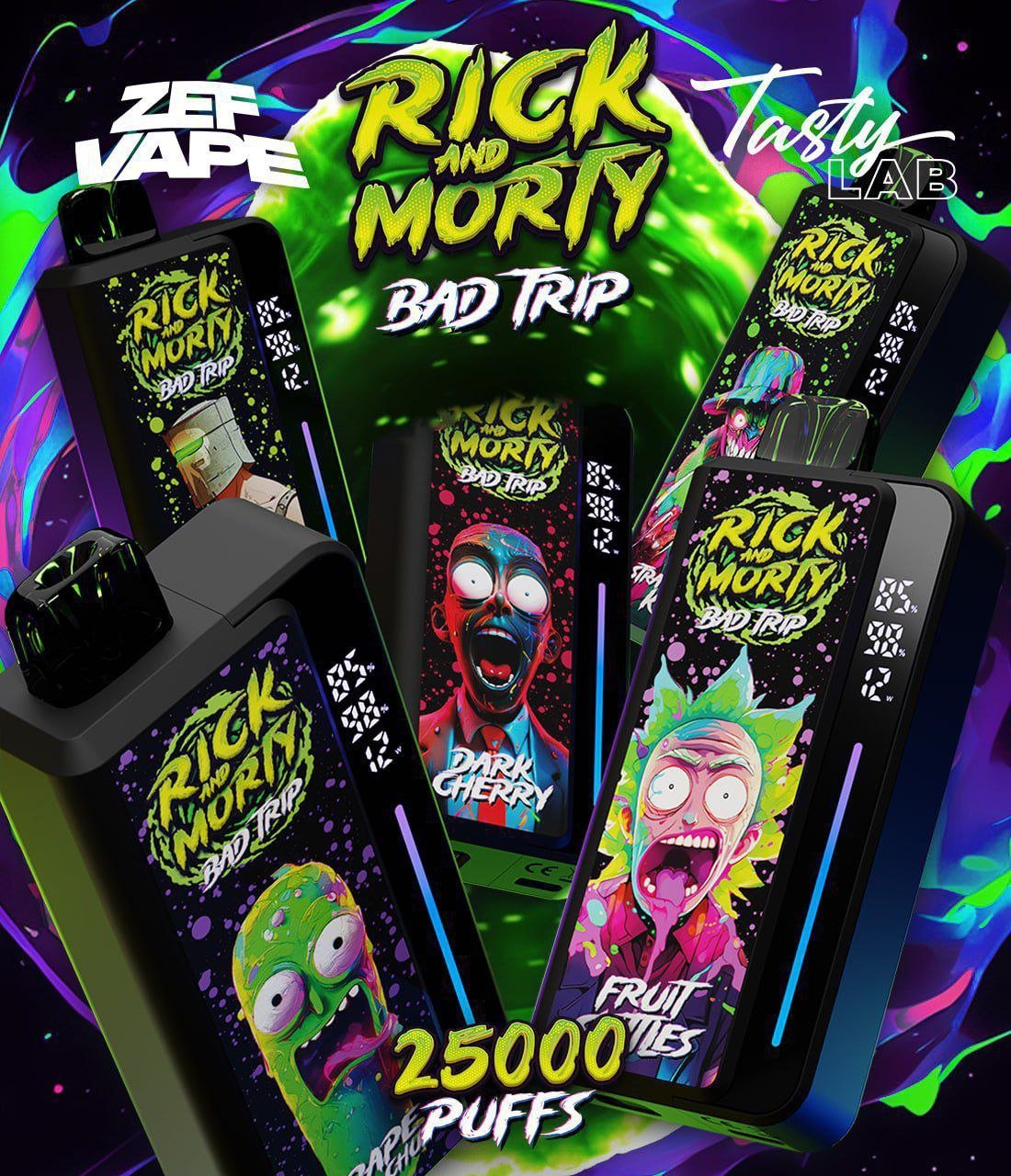 RICK AND MORTY BAD TRIP 25000 ORIGINAL (Виноград клюква)